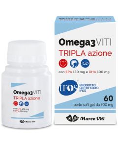 Omega 3 Tripla Azione Viti Integratore Benessere Cardiaco 60 Perle